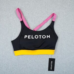 Peloton Colorblock Adjustable Sports Bra Small Black Yellow